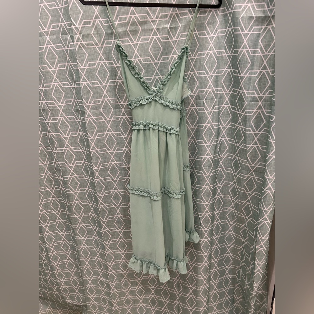 Mint Green Ruffled Dress